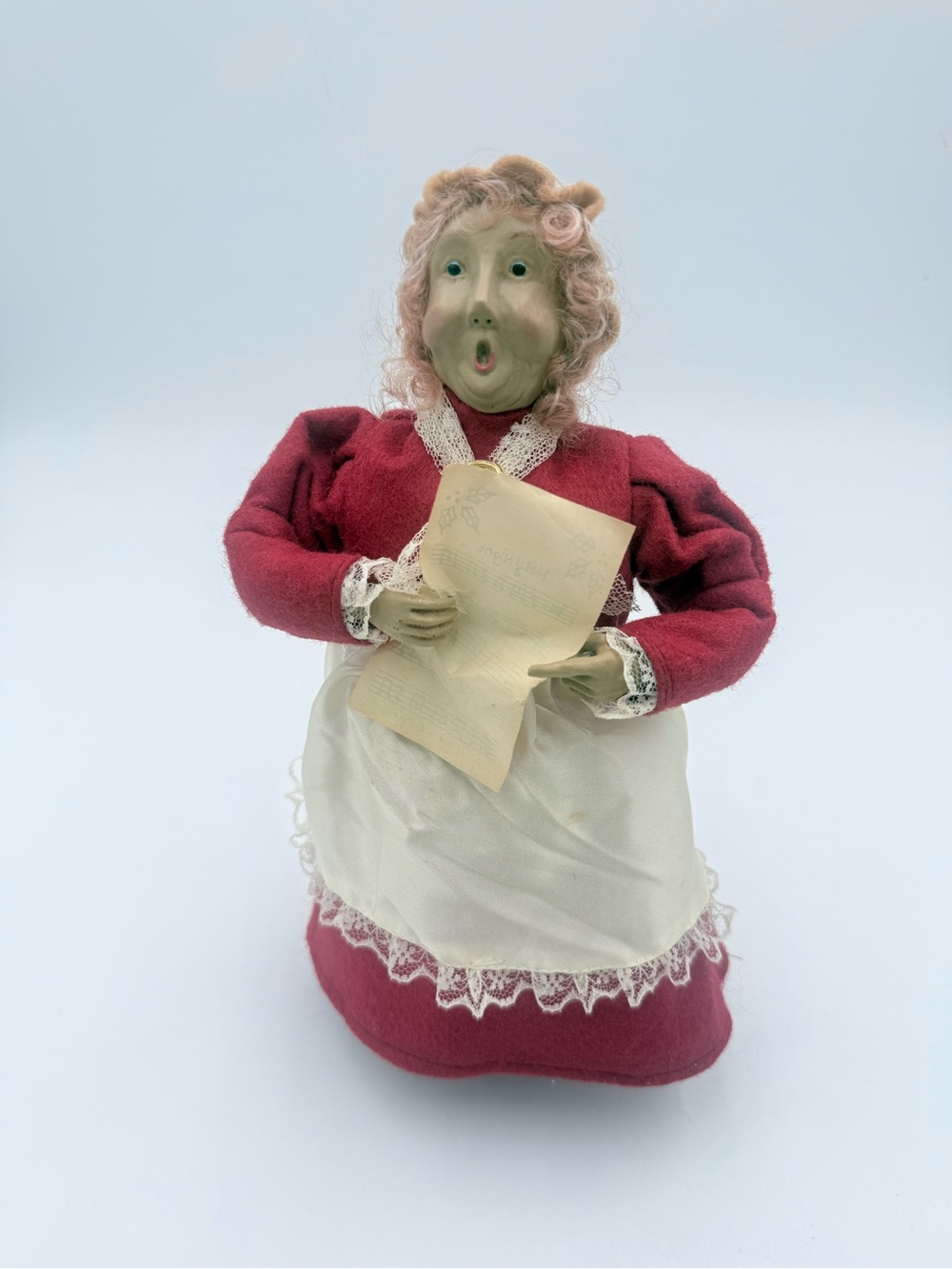 Vintage Belgium Christmas Caroler Woman Byers Choice Style